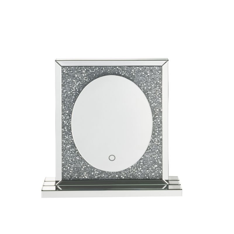 ACME Noralie Accent Mirror w/LED, Mirrored & Faux Diamonds
