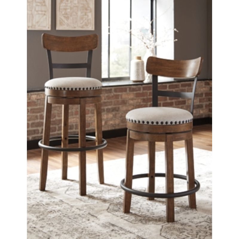 Brown Valebeck Tall Upholstered Swivel Barstool(1/CN)