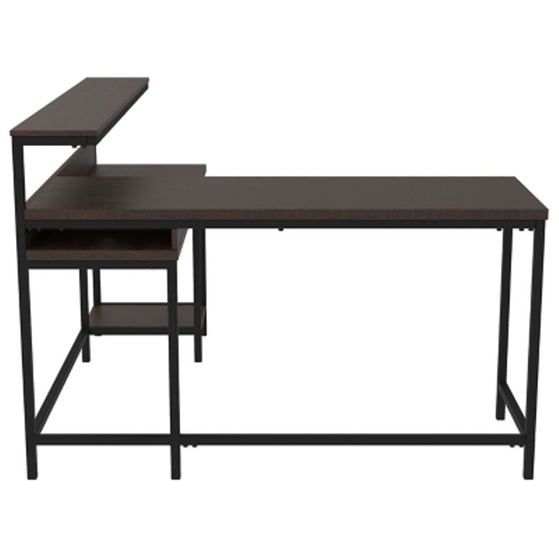 Warm Brown Camiburg L-Desk with Storage