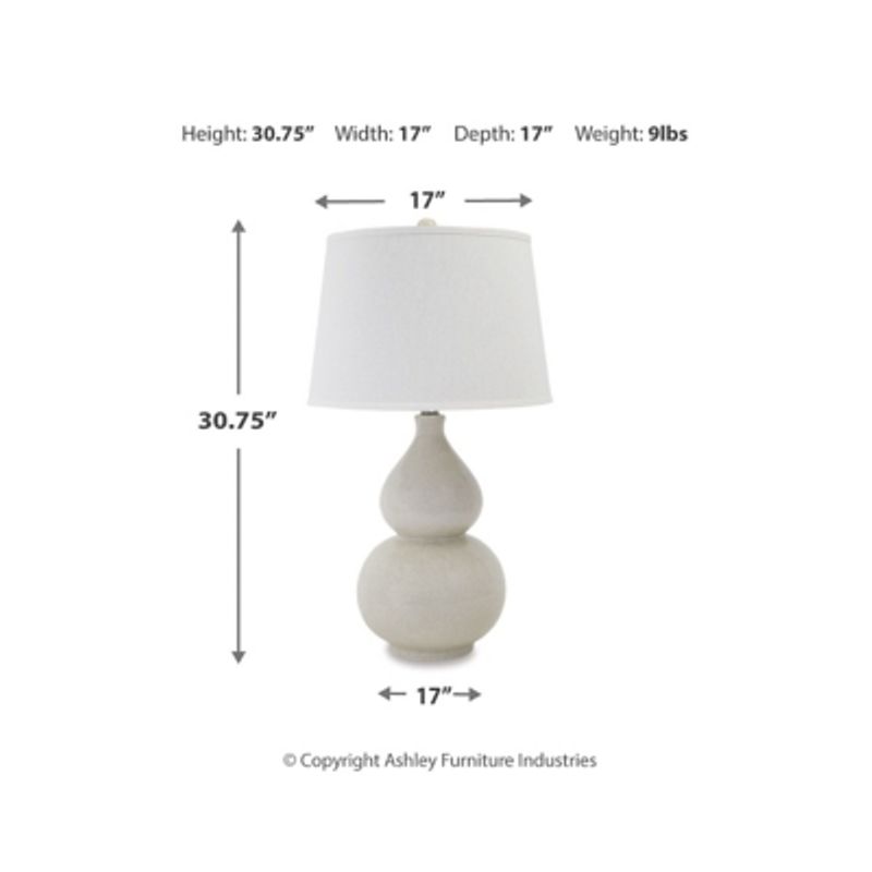 Cream Saffi Ceramic Table Lamp (1/CN)