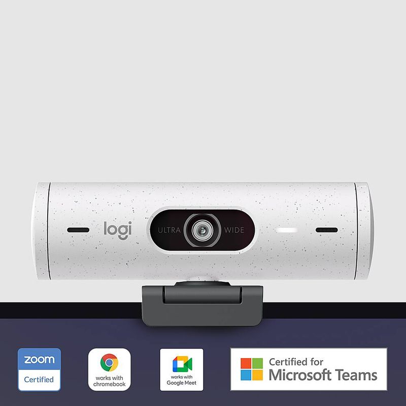 Logitech Brio 500 Full HD Webcam with Auto Light Correction Auto-Framing Show Mode Dual Noise Reduction Mics Webcam Privacy Cover Works with