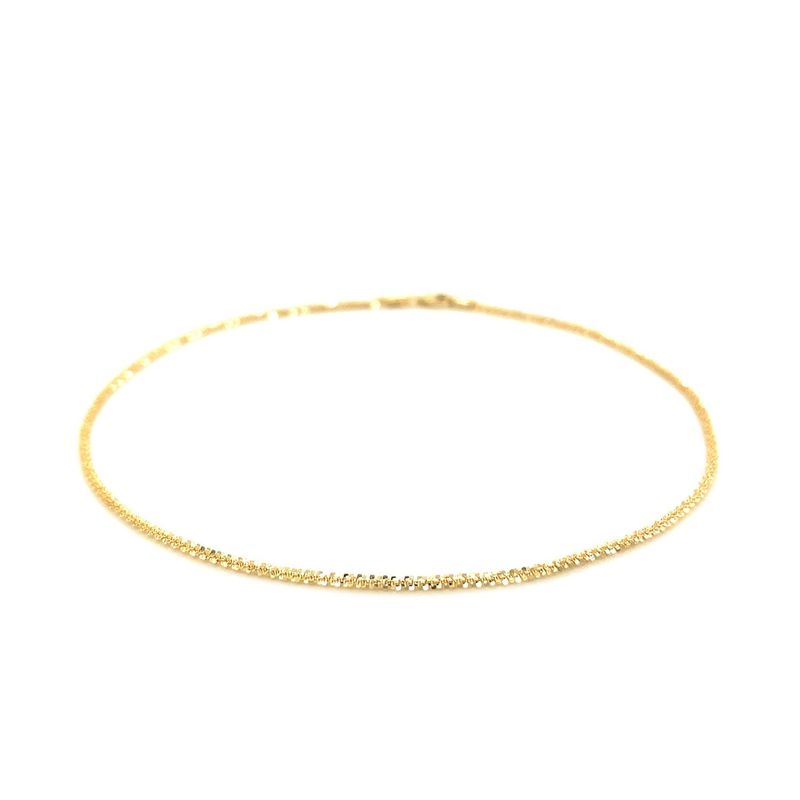 14k Yellow Gold Sparkle Anklet 1.5mm (10 Inch)