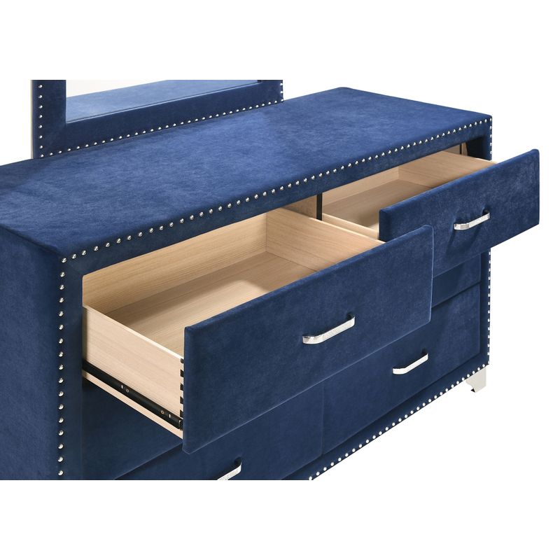 Melody 6-drawer Upholstered Dresser Pacific Blue