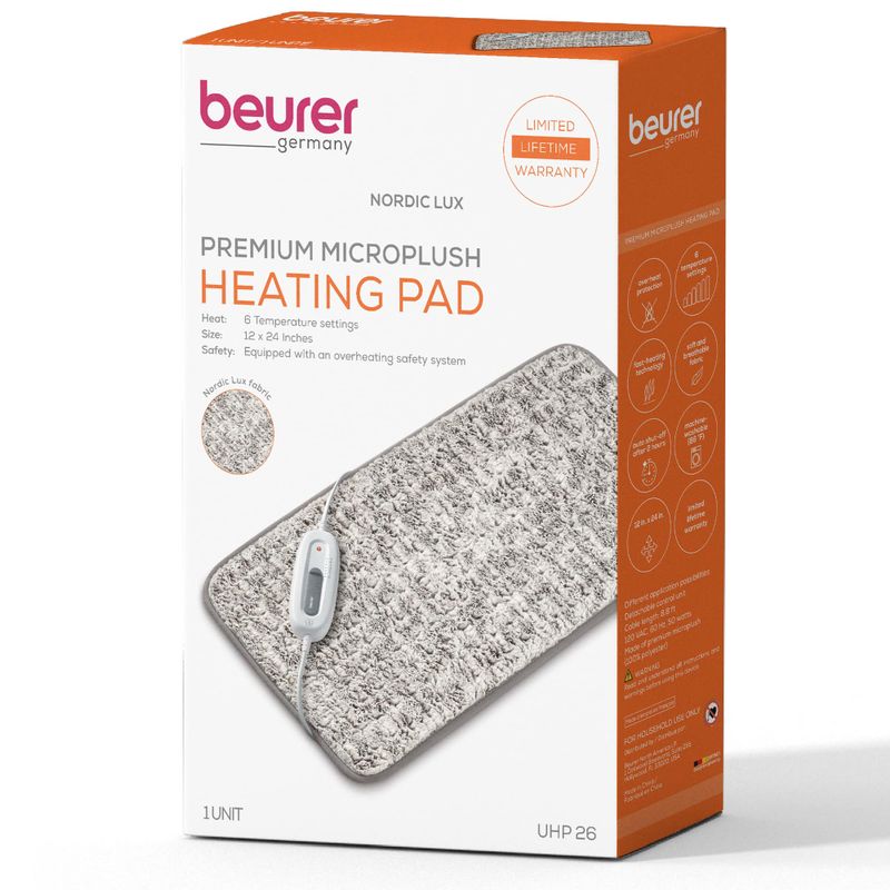 Beurer - Nordic Lux XL Faux Fur Heating Pad - Light Gray