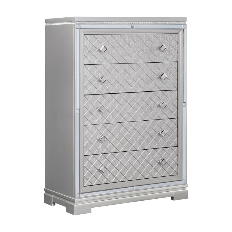 Eleanor Rectangular 5-drawer Chest Metallic