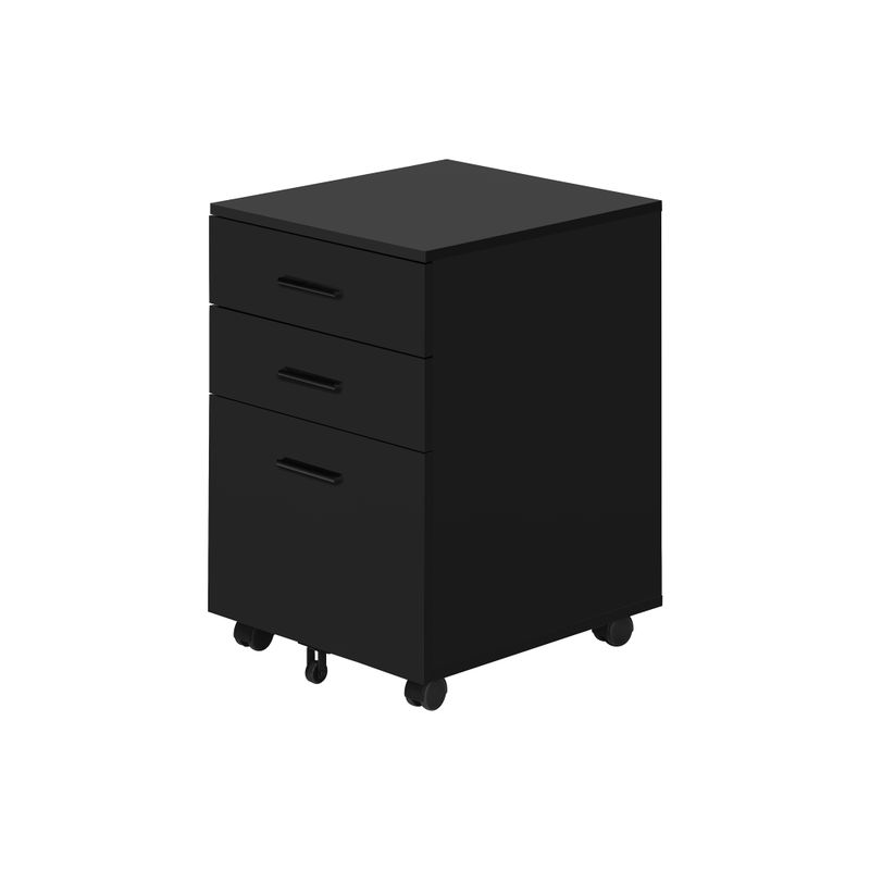 File Cabinet/ Rolling Mobile/ Storage Drawers/ Printer Stand/ Office/ Work/ Laminate/ Black/ Contemporary/ Modern