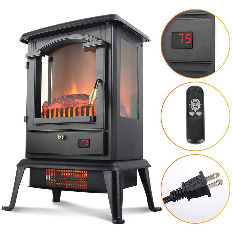 LifeSmart 3 Sided Flame View Infrared Heater Stove