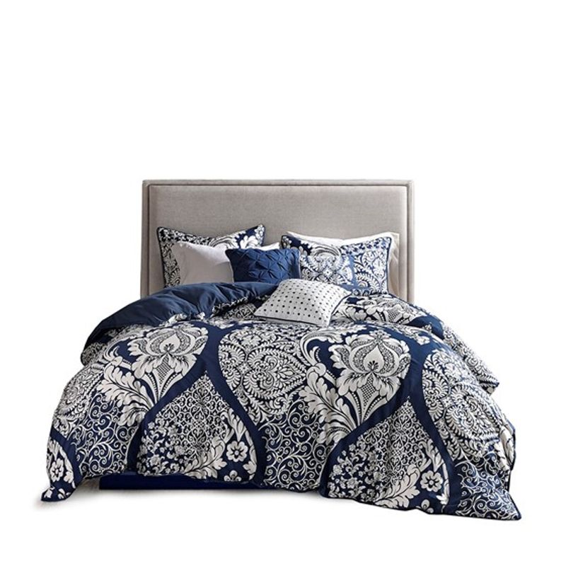 Indigo Vienna 7 Piece Cotton Printed Comforter Set Queen