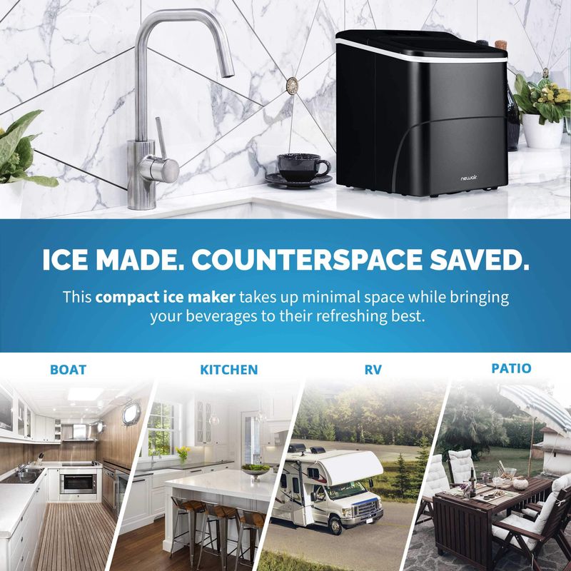 NewAir - Countertop Bullet Ice Maker with BPA-Free Parts - Matte Black