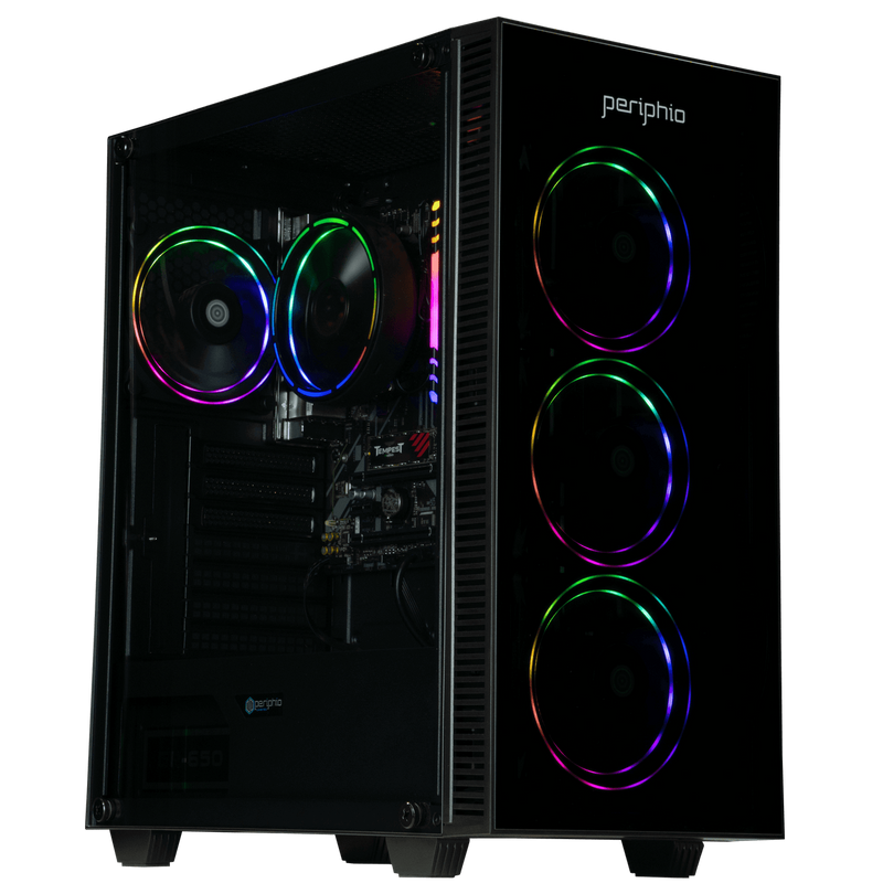 Periphio Terra Prebuilt Gaming PC, AMD Ryzen 7 5700G (4.6GHz Turbo), Radeon Vega 8 Graphics, 1TB M.2 NVMe SSD, 16GB DDR4 RAM, Windows 10, Wi