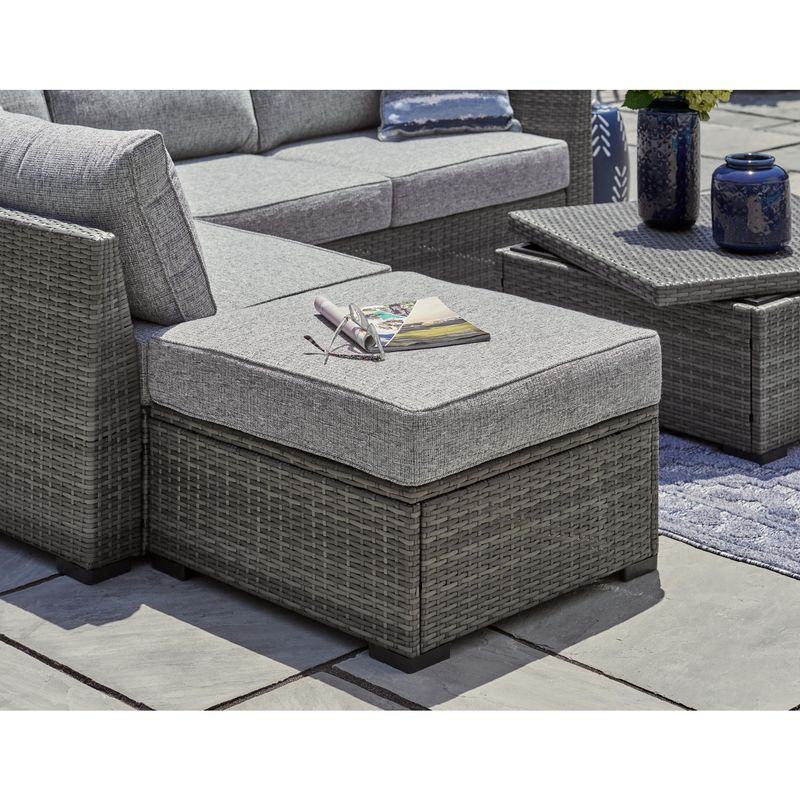 Petal Road Outdoor Loveseat Sectional/Ottoman/Table Set (Set of 4)