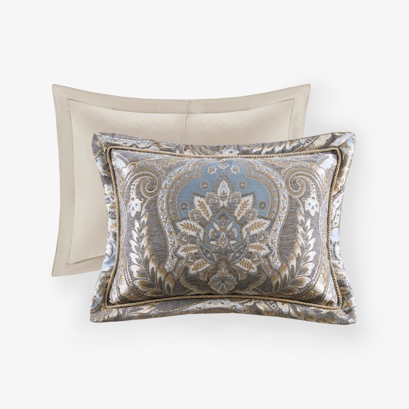 Blue/Grey Julius 4 Piece Comforter Set Queen