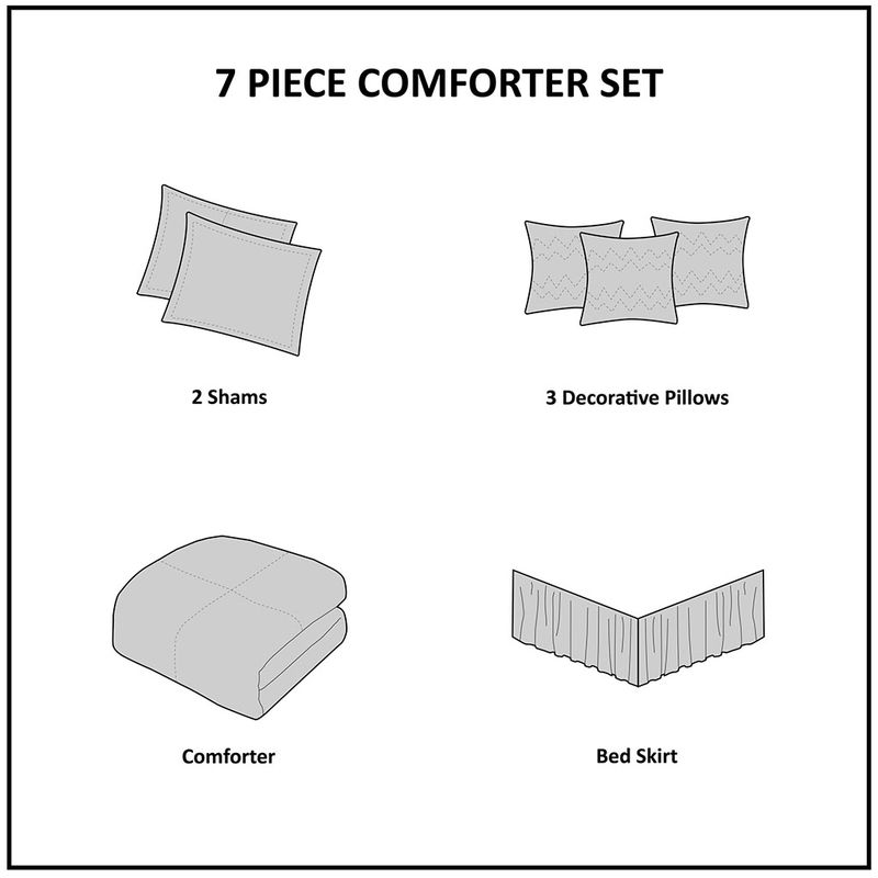 Red Princeton 7 Piece Comforter Set King