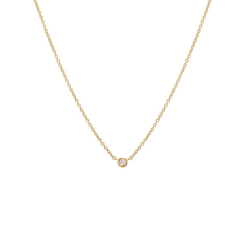 Diamond Tiny Bezel Necklace 14K