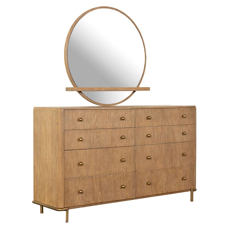 Arini Round Dresser Mirror Sand Wash