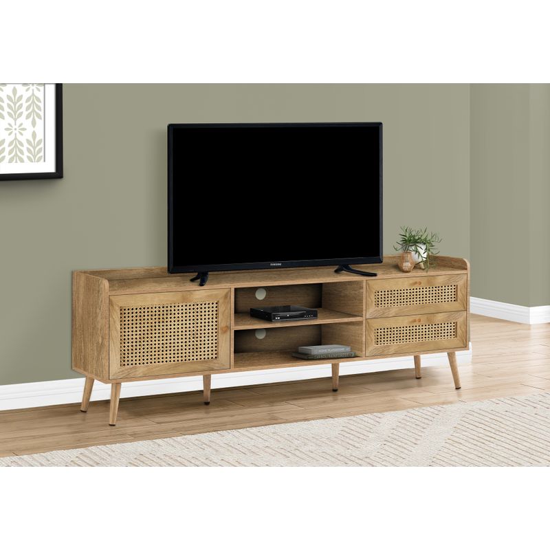 TV Stand - 72"L / Walnut With Storage