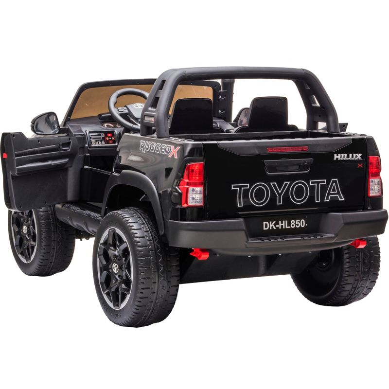 Hyper - Toyota Hilux 12V 2 Seat Off Road Ride-on, 4mph Max Speed - Front & Rear Lights - Front & Rear Trunk Space - Truck Sounds - Black/Gre