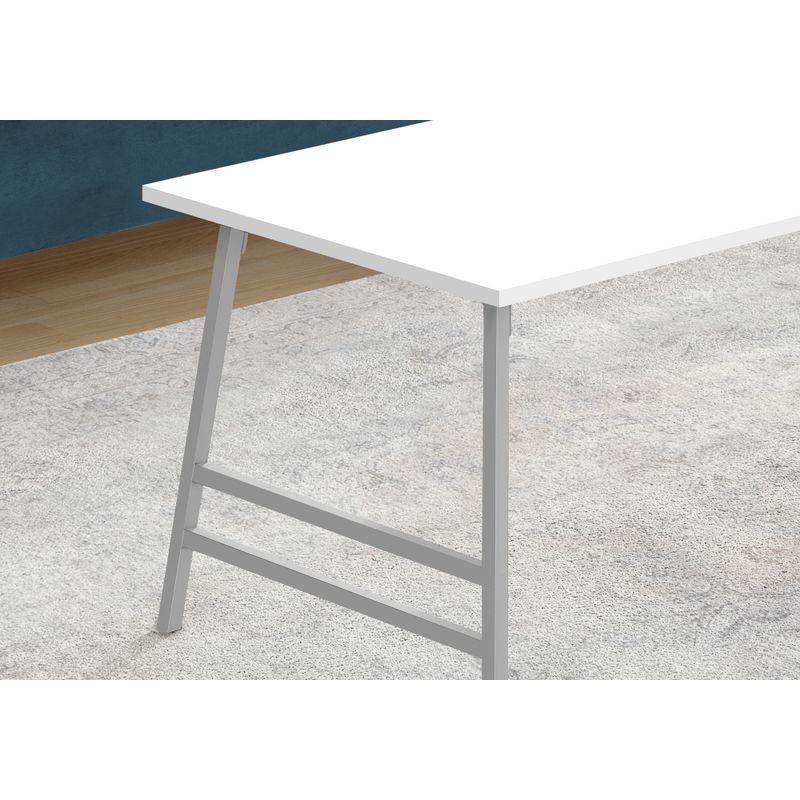 Coffee Table/ Accent/ Cocktail/ Rectangular/ Living Room/ 40"L/ Metal/ Laminate/ White/ Grey/ Contemporary/ Modern