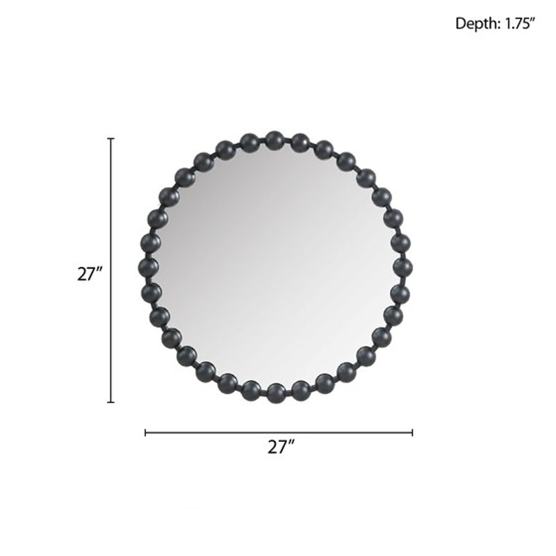 Marlowe Beaded Round Wall Mirror 27"D