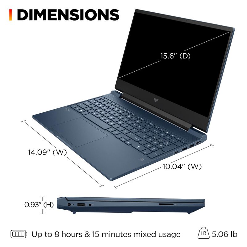 HP - Victus 15.6" Full HD 144Hz Gaming Laptop - Intel Core i5 - 8GB Memory - NVIDIA GeForce RTX 3050 - 512GB SSD - Performance Blue