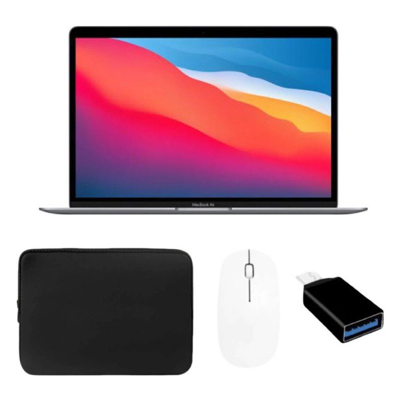 MacBook Air 13.3" Laptop Apple M1 chip 8GB Memory 256GB SSD (Latest Model) Space Gray (Black Sleeve Bundle)