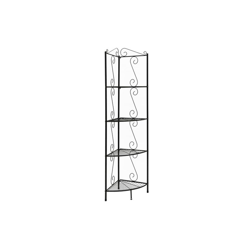 Bookshelf/ Bookcase/ Etagere/ Corner/ 4 Tier/ 70"H/ Office/ Bedroom/ Metal/ Brown/ Traditional