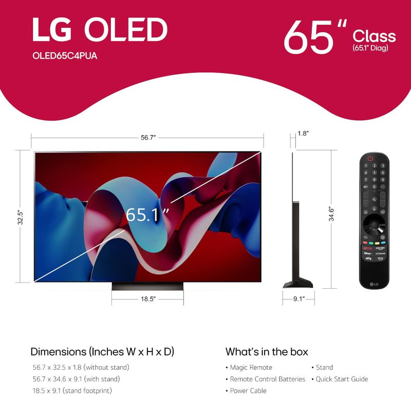 LG - 65" Class C4 Series OLED evo 4K UHD Smart webOS TV (2024)