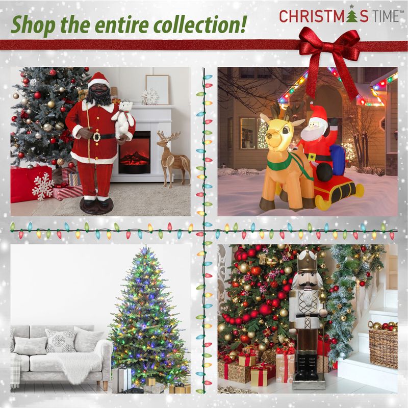 Christmas Time 8-Ft. Tall Walkway Arch w/ Santa Claus and Snowman, Prelit Outdoor Christmas Inflatable with Storage Bag