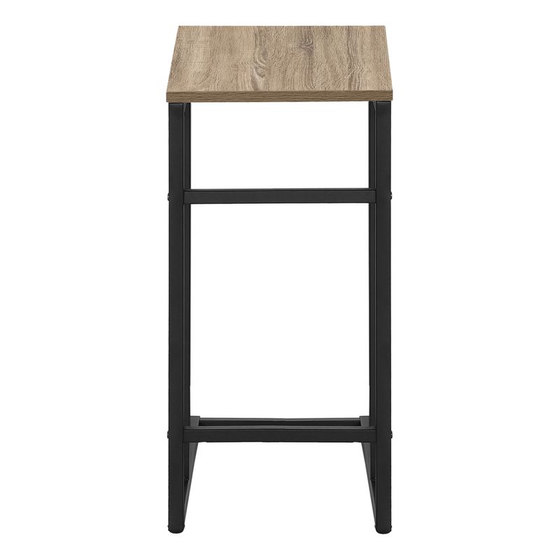 Accent Table/ C-shaped/ End/ Side/ Snack/ Living Room/ Bedroom/ Metal/ Laminate/ Brown/ Black/ Contemporary/ Modern