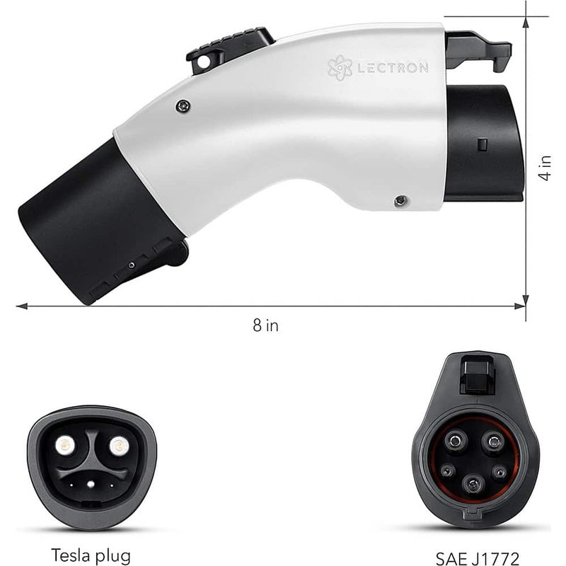 Lectron - Tesla to J1772 EV Charger Adapter for J1772 Electric Vehicle - White
