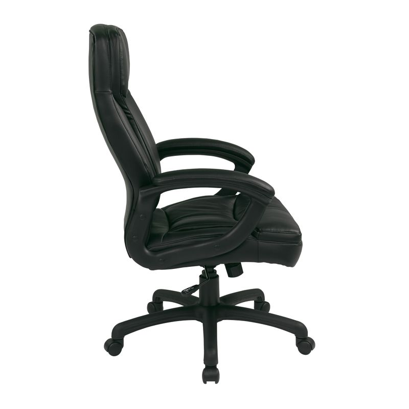Office Star Products - High-Back Eco Leather Executive Chair - Black