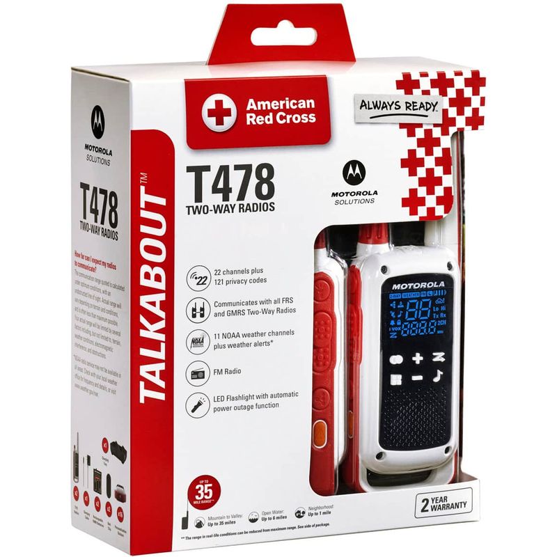 Motorola - Solutions TALKABOUT T478 Two Way Radio - 2 Pack - White