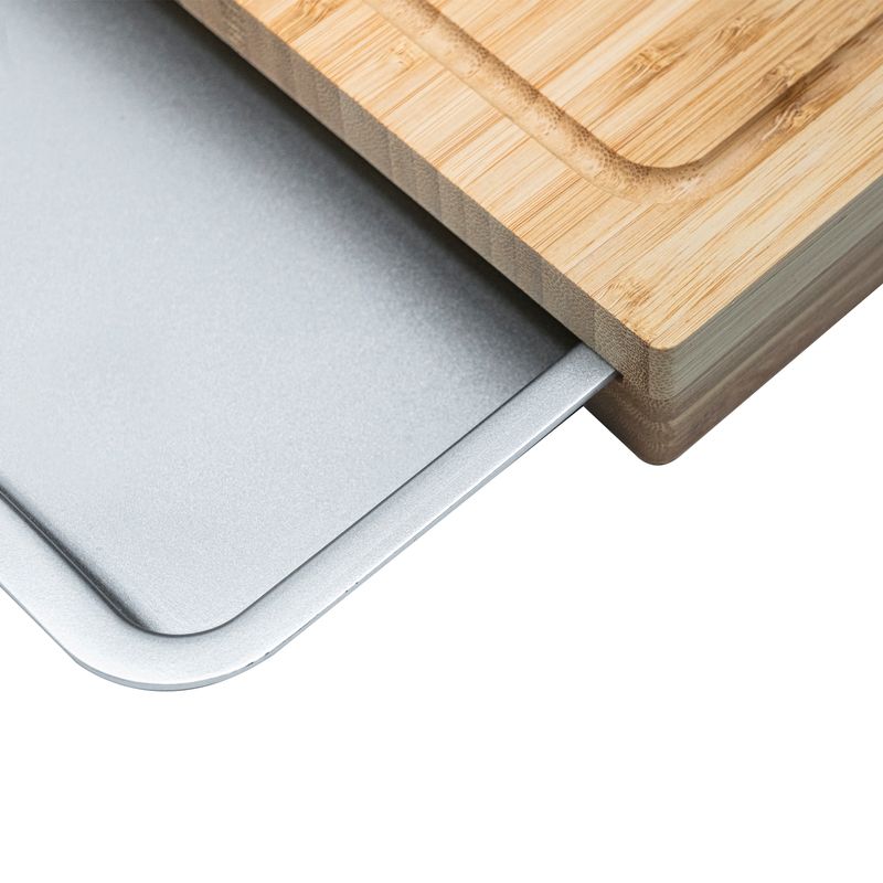 Cuisinart - Bamboo Cutting Board w/ Stainless Steel Tray