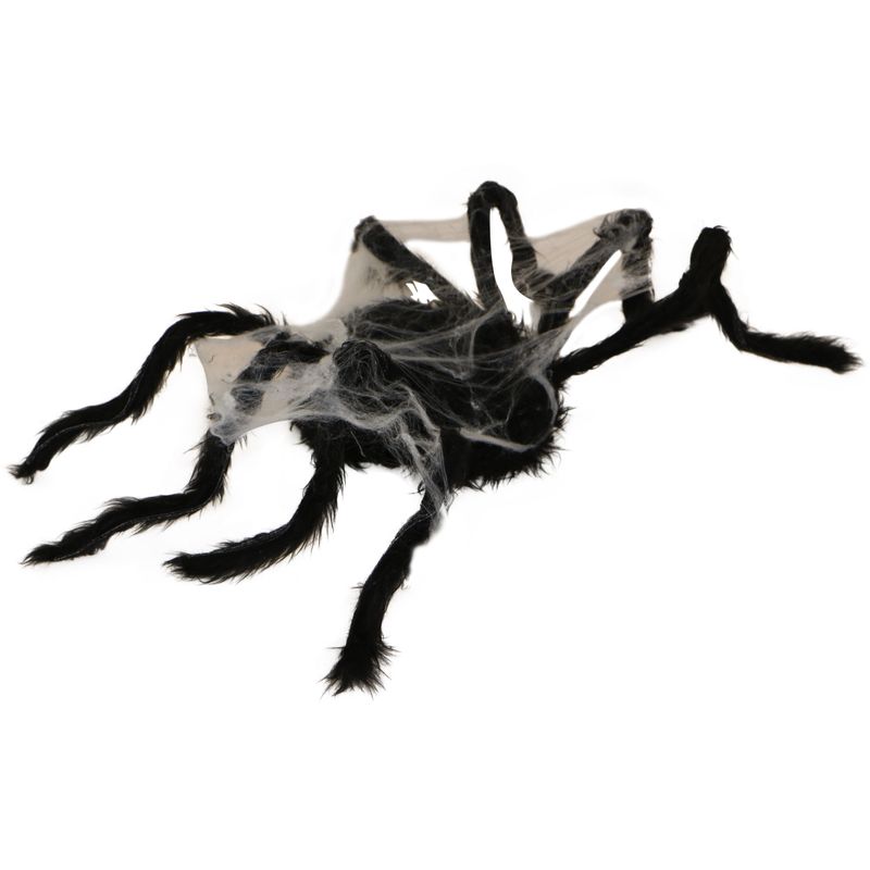 2.5-ft. Spider with Web, Indoor/Covered Outdoor Halloween Decoration, LED Red Eyes, Poseable, Battery-Operated, Cobweb