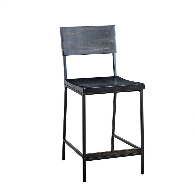 Scout 24" Black Metal. Wood Counter Stool