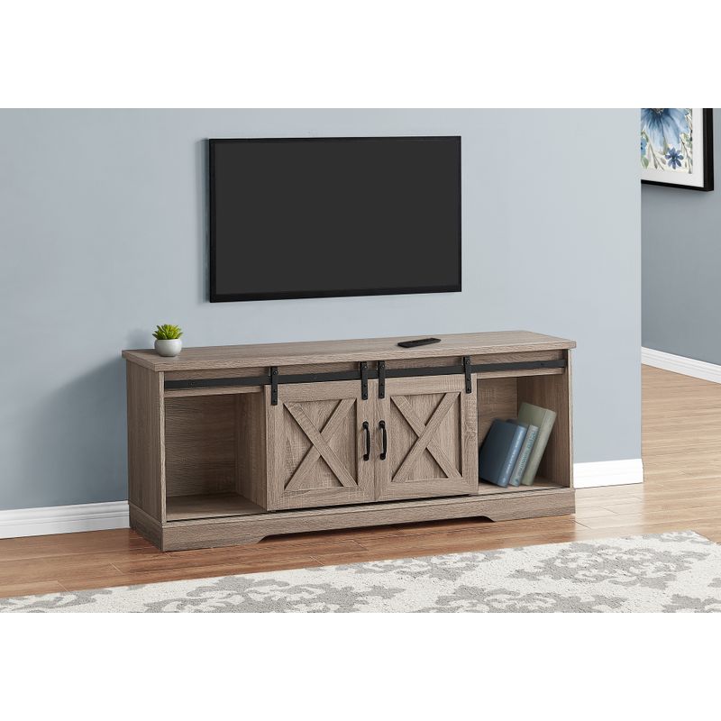 TV Stand/ 60 Inch/ Console/ Media Entertainment Center/ Storage Cabinet/ Living Room/ Bedroom/ Laminate/ Brown/ Transitional