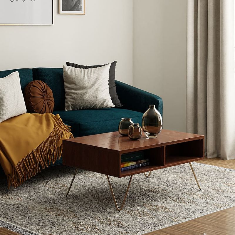 Simpli Home - Hunter Small Lift Top Coffee Table - Umber Brown and Gold