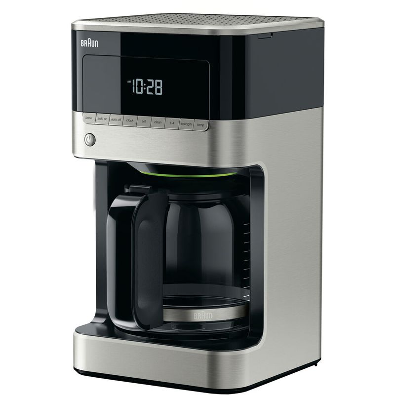 Braun - BrewSense 12-Cup Drip Coffee Maker with Brew Strength Selector and Glass Carafe in Stainless Steel/Black