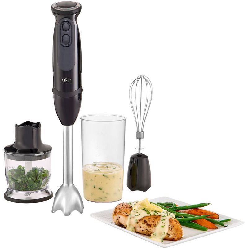 Braun - MultiQuick 5 Vario Hand Blender with 21 Speeds, Whisk, and 1.5-Cup Chopper