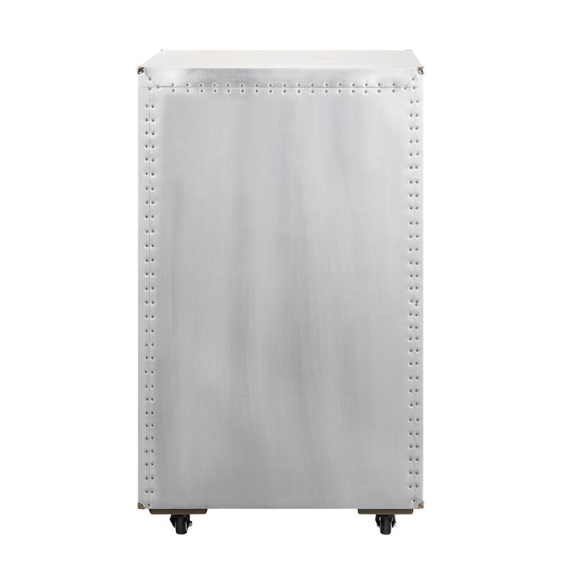 ACME Raini Wine Cabinet, Aluminum Finish