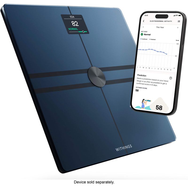 Withings - Body Comp Complete Body Analysis Smart Wi-Fi Scale - Black