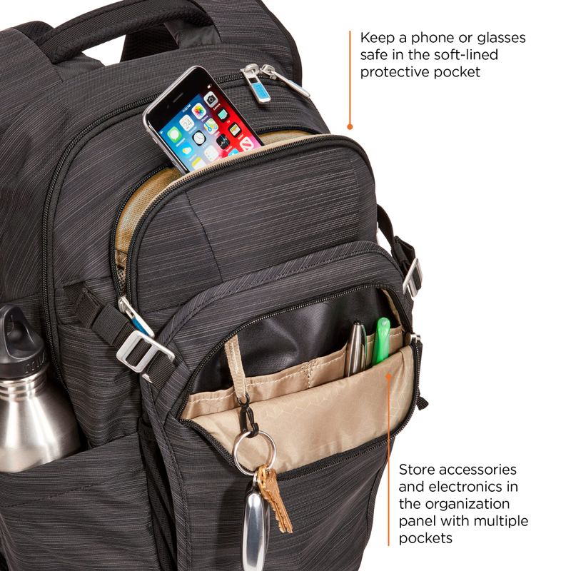 Thule - Contract 25L Backpack for 15.6" Laptop w/ 10.5" Padded Tablet Sleeve, Crushproof SafeZone, Water Bottle Holder, Pockets - Black
