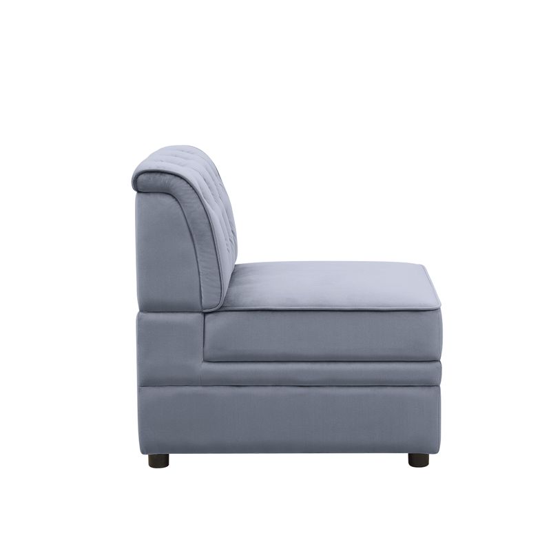 ACME Bois II Modular - Armless Chair, Gray Velvet