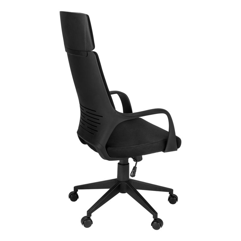 Office Chair/ Adjustable Height/ Swivel/ Ergonomic/ Armrests/ Computer Desk/ Work/ Metal/ Fabric/ Black/ Contemporary/ Modern