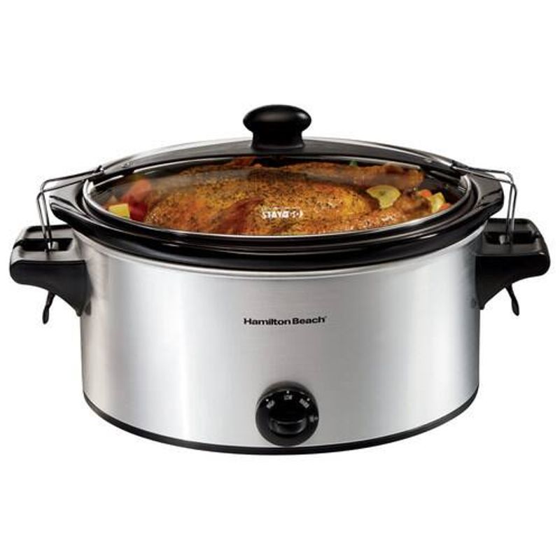 Hamilton Beach - Stay or Go 6 Quart Slow Cooker - Silver