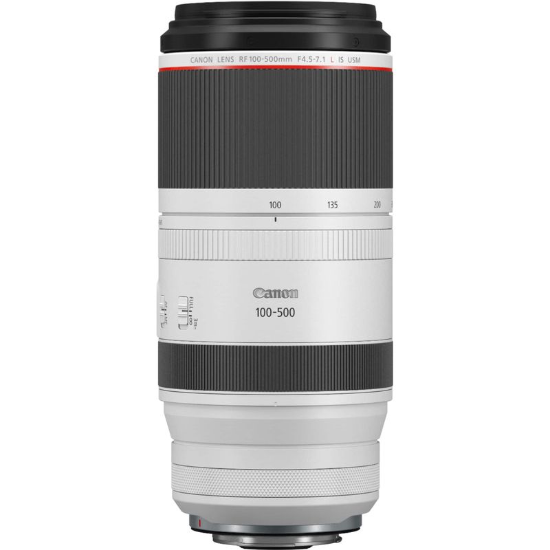Canon - RF100-500mm F4.5-7.1 L IS USM Telephoto Zoom Lens for EOS R-Series Cameras - White