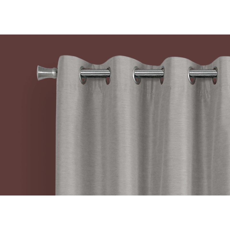 Curtain Panel/ 2pcs Set/ 54"W X 95"L/ 100% Blackout/ Grommet/ Living Room/ Bedroom/ Kitchen/ Thermal Insulation/ Polyester/ Grey/ Contempora