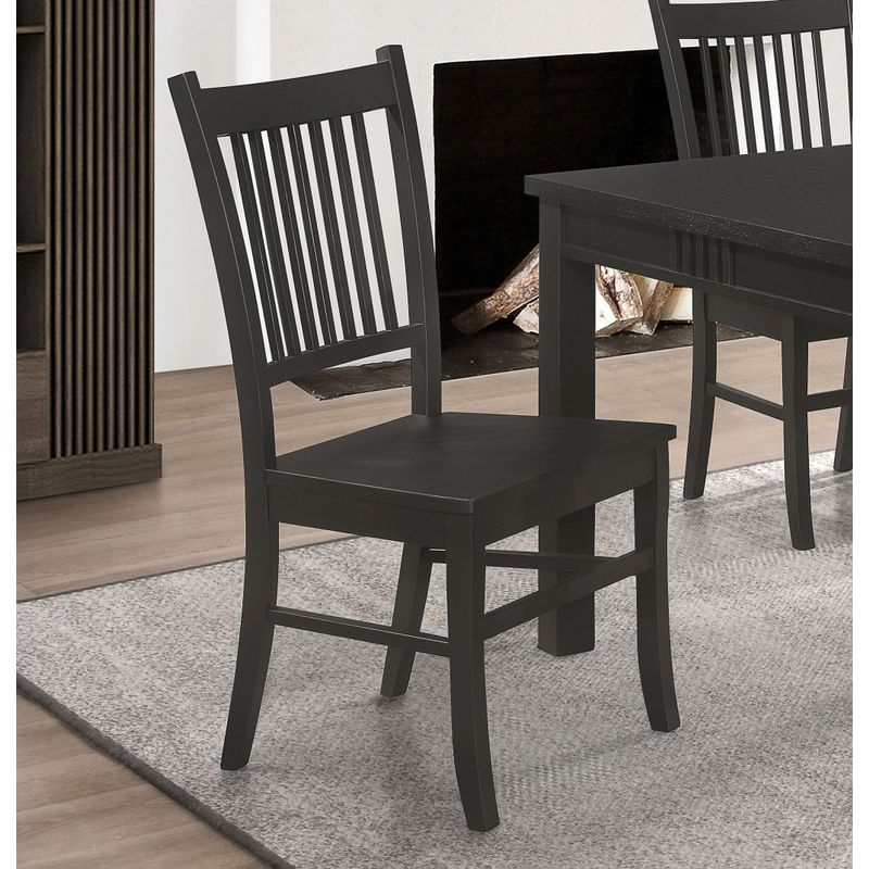 Marbrisa Slat Back Dining Side Chair Matte Black (Set of 2)