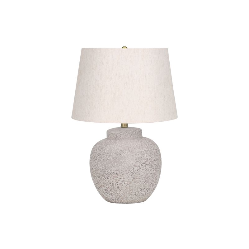 Lighting - 22"H Table Lamp Cream Concrete / Ivory Shade