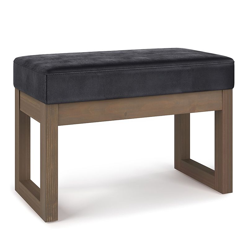 Simpli Home - Milltown Footstool Small Ottoman Bench - Distressed Black